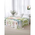 thumbnail image 5 of Boho Green Flower Full Size Flat Sheet, Wrinkleproof & Fadeproof Cooling Flat Bed Sheet Only, Botanical Watercolor Leaf Floral Breathable Soft Bedding Top Sheets 81 x 96 Inches, 5 of 8