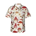 thumbnail image 1 of Balery Cartoon Mushrooms Camisas hawaianas de manga corta para hombre, camisas playeras de corte holgado, camisas de vacaciones con botones,Large, 1 of 7