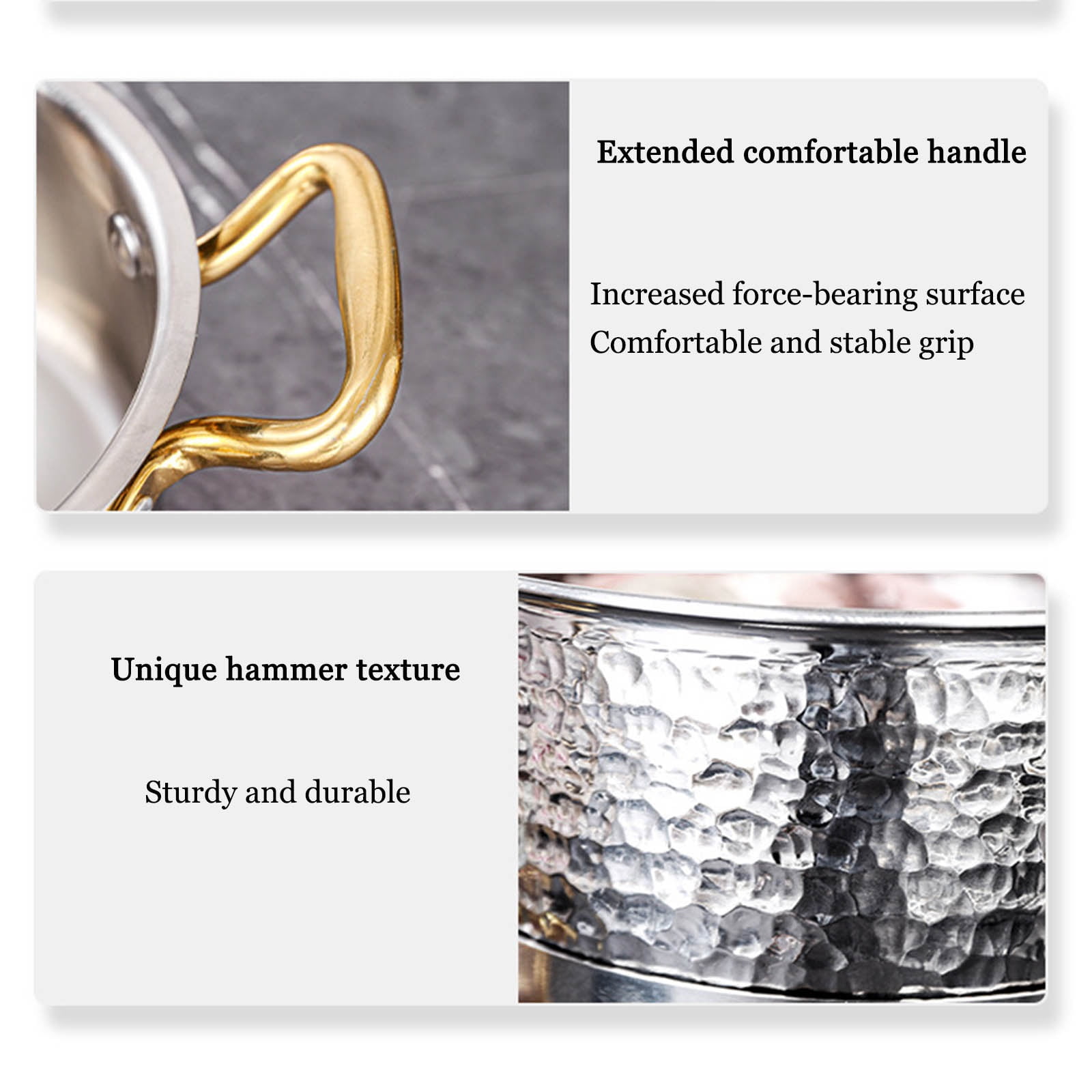 Small Hot Pot, Single Small Hot Pot Made of Thickened Stainless Steel, Camping Cookware Set, Portable Camping Gas Stove, Small Hot Pot with Lid, Pots for Picnic and Camping