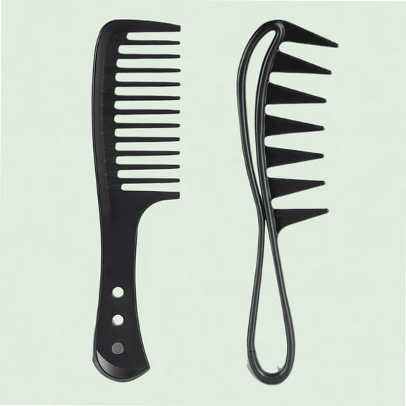 Big Curl Comb for Long Wavy Hair, 2-Pack Wide Tooth Comb for Wet and Curly Hair, Heat Resistant & Anti Static Styling Comb