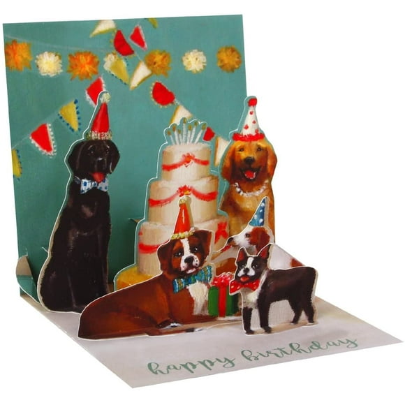 3D Pop Up Birthday card - DOGS and CAKE
