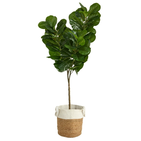 Nearly Natural 6' Artificial Fiddle Leaf Fig Tree in Planter
