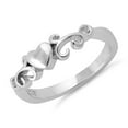 thumbnail image 2 of Heart Swirl Stackable 925 Sterling Silver Oxidized Platinum Plated Women Valentines Day Gifts Ring Jewelry, 2 of 4