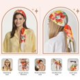 thumbnail image 6 of Head Scarf for Women,27.5 Inches Pioneer Colorful Flowers Square Like Head Scarf for Women,Silk Bandana Hair Wrap Neck Scarf for Women's, 6 of 6