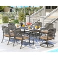 thumbnail image 6 of Magic Union 7-Piece Adult Contemporary Outdoor Cast Aluminum Dining Set, Bronze, 6 of 10