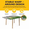 thumbnail image 4 of Grey Christmas Table Cloths for 3 Foot Rectangle Tables, Green Xmas Tree Snowflake Stars Winter Patio Waterproof Elastic Fitted Tablecloths, Washable Rectangular Table Cover for Camping, 4 of 8
