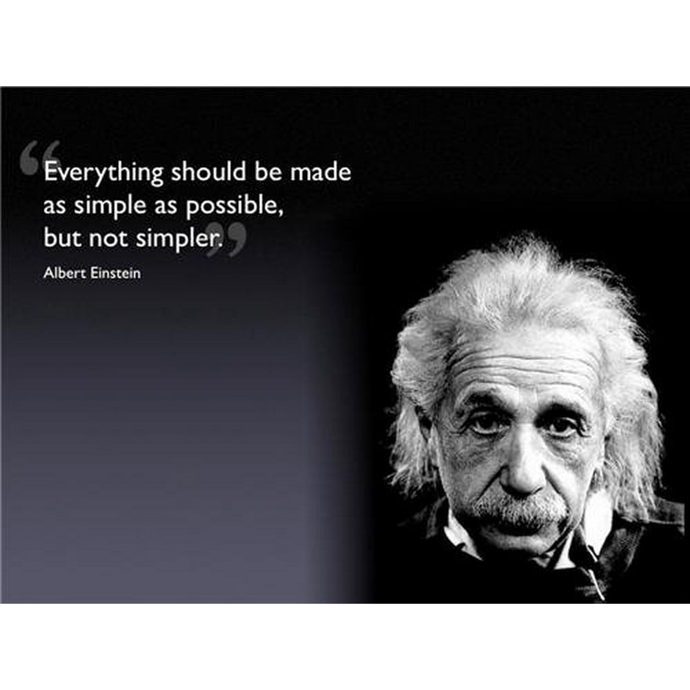 Albert Einstein Simple Quote Glossy Poster E Mc German Physics-12 Inch