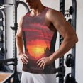 thumbnail image 6 of Bixox Sunset Western Desert Cowboy Pattern Men's Gym Tank Tops Workout Sleeveless T-Shirts Athletic Muscle Tank Training Bodybuilding Shirts,S-4XL, 6 of 7