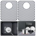 thumbnail image 1 of Protectores de fregadero para cocina, 2 unidades, alfombrillas de silicona para fregadero de cocina, rejilla protectora para parte inferior de granja, porcelana de acero inoxidable, 13,58 ''x 11,6'', 1 of 7