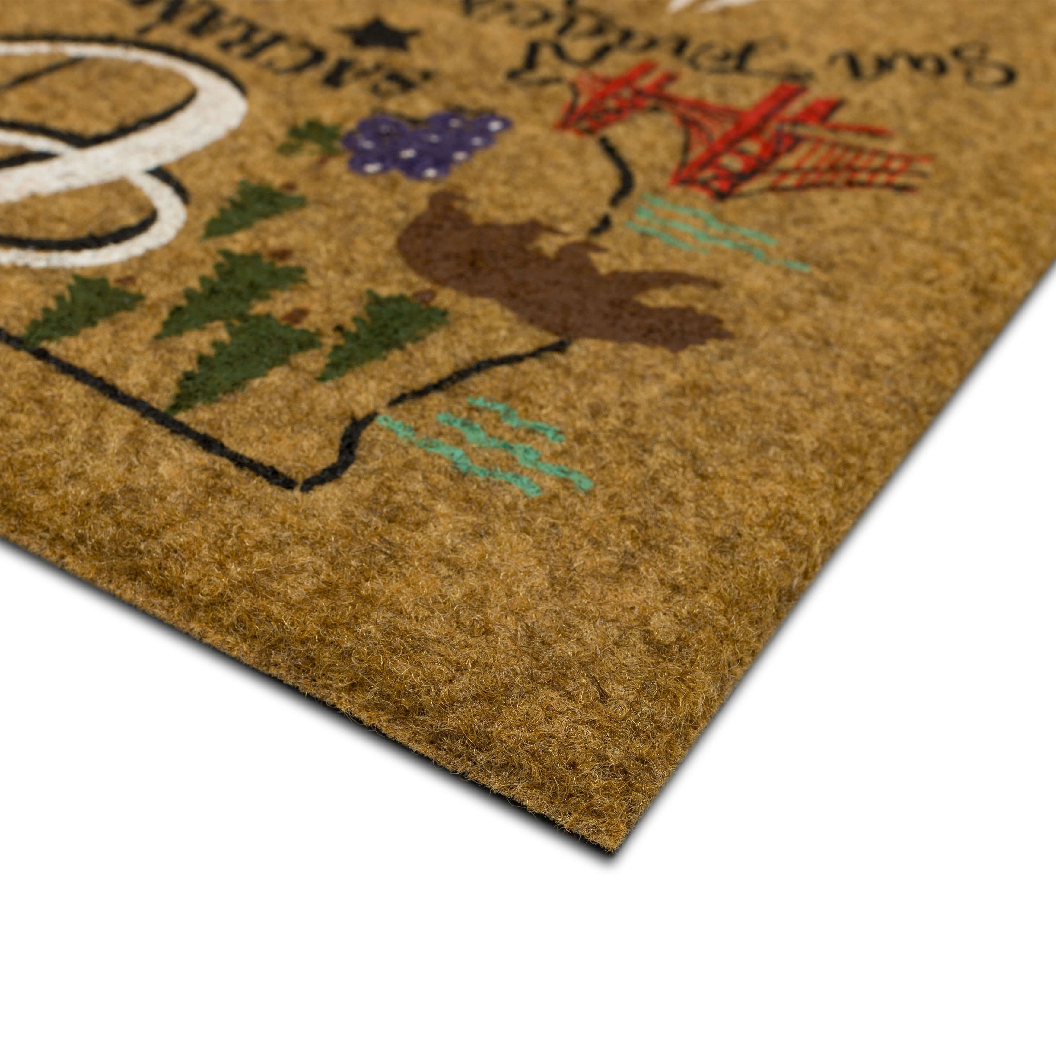 Mohawk Home California Indoor/Outdoor All Weather Polyester Rubber Backed Rectangle Doormat, Tan, 18" x 30"