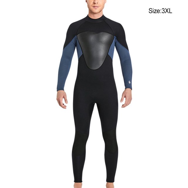 Combinaison de Plongée Haute Efficacité, Maillots de Bain Confortables, Protection Solaire Forte, Réduit la Résistance à l'Eau, Combinaison Classique, Col Rond, Hommes, Gris Foncé 3TG