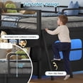 thumbnail image 6 of Low Loft Bed Twin Size with 5 Storage Drawers, Bookcase, LED Lights and Stuffed Animal Organizer, Metal Loft Bed with 13" H Safety Guardrail, Inclined Ladder and Under-Bed Play Space, Black, 6 of 8