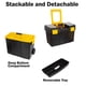 thumbnail image 3 of Caja de herramientas portátil Stalwart con ruedas, apilable, 2 en 1, color negro y amarillo, 3 of 7