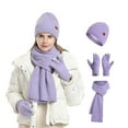 thumbnail image 1 of A Three Piece Of Knitted Caps That Can Be Worn With Touching Screens And Mobile Phones In Winter Including Thick Warm Ear Protecting Woolen Caps And Velvet Scarves Scarf ,Hat,& Gloves, 1 of 6