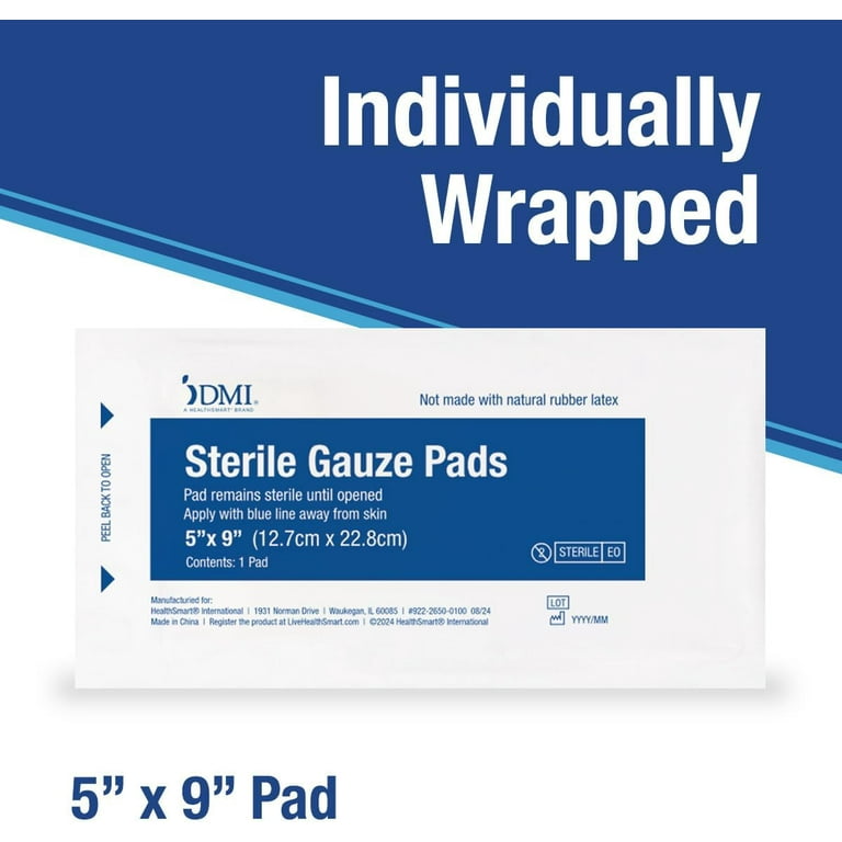 DMI Non-Stick Gauze Pads, Sterile, 20 Pack, Abdominal Combine Pads