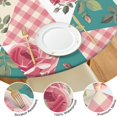thumbnail image 4 of Pioneer Flower Floral Print Pattern Round Fitted Tablecloth with Elastic Edge,Dining Table Cover Waterproof,Outdoor Round Tablecloth for Camping,Dining,Indoor and Outdoor, 4 of 7