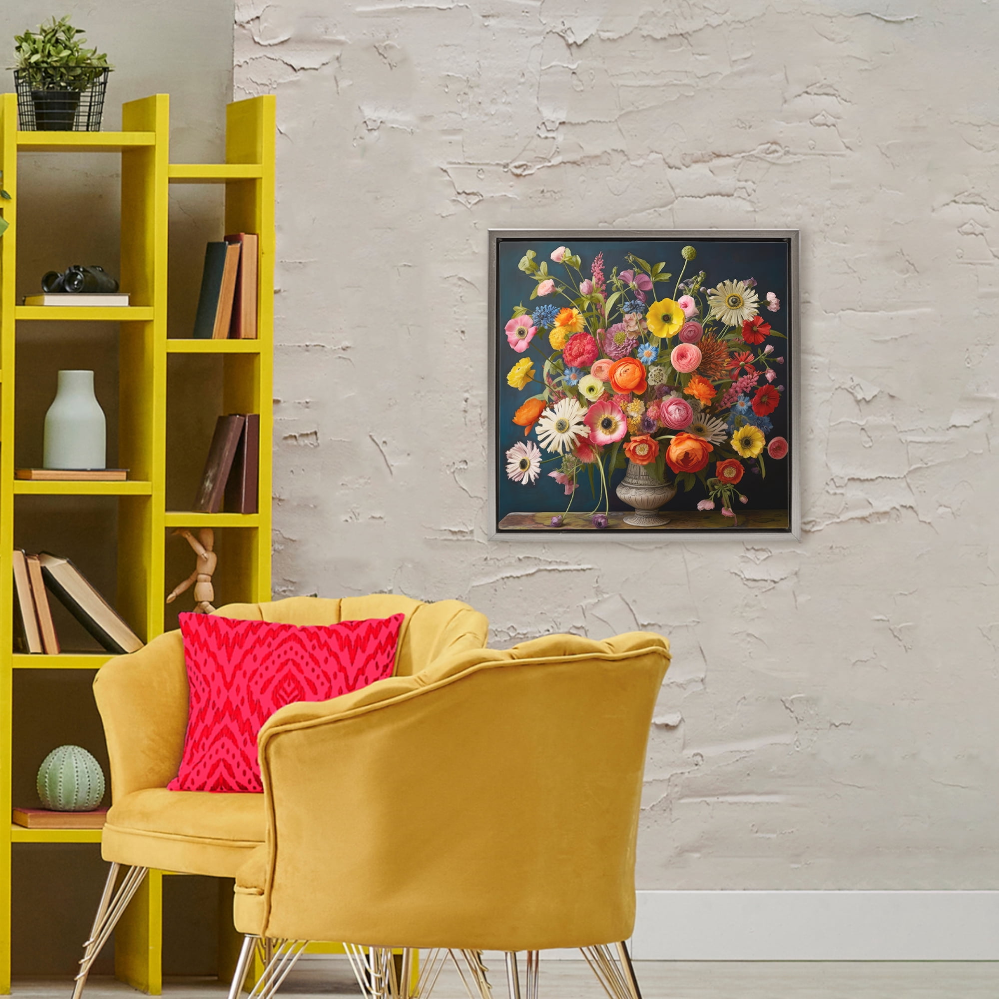 Stupell Industries Harmonious Garden Bouquet Gray Framed Floater Canvas Wall Art, design by Lazar Studio