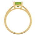 thumbnail image 4 of 2 ct Emerald Cut Natural Peridot Solitaire 18K Yellow Gold Womens Engagement Ring, 4 of 5