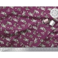 thumbnail image 3 of Soimoi Rayon Crepe Fabric Leaves,White Floral & Hummingbird Printed Craft Fabric by The Yards 46 Inch Wide, 3 of 3