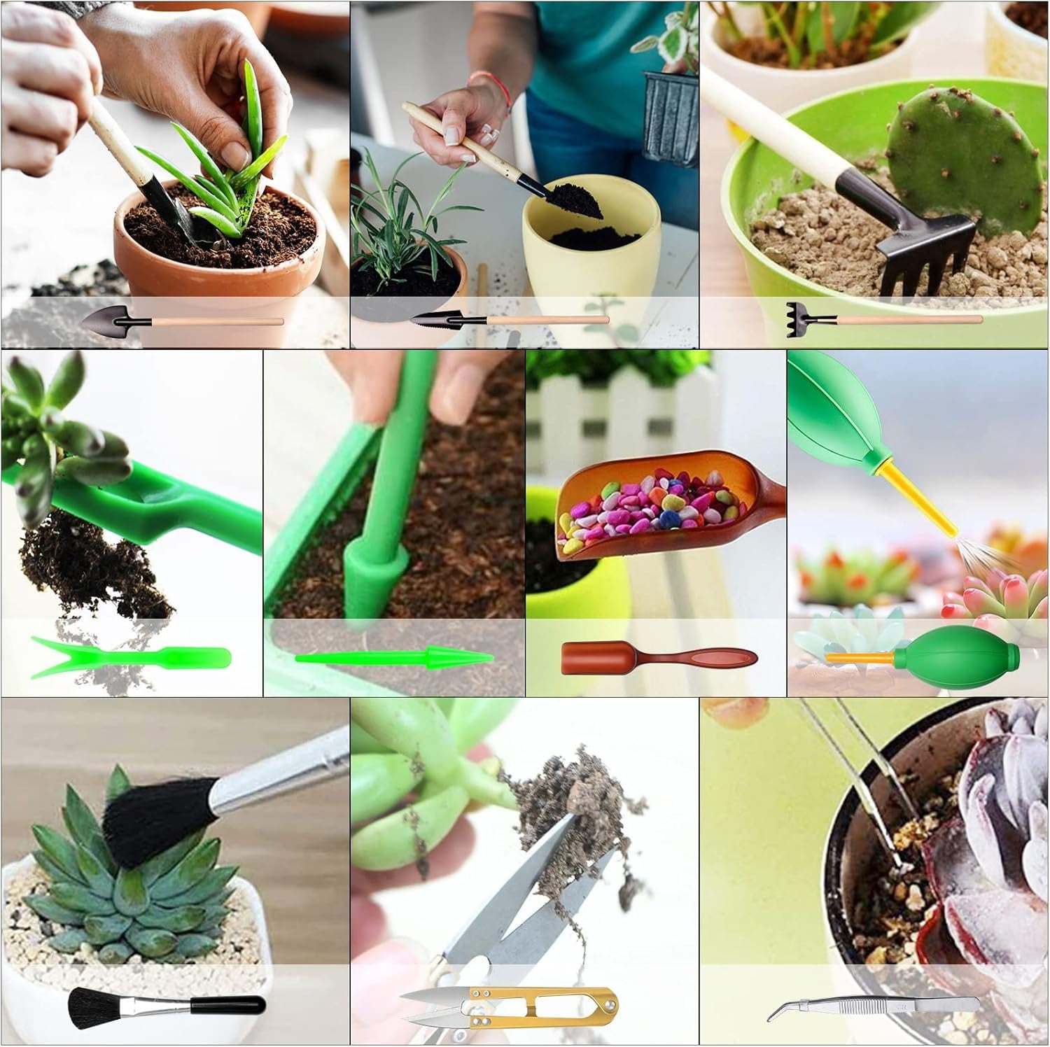 Gardening Tools Set 83 Pieces, Succulent Garden Tools Set Included, Aluminum Garden Tools for Gardening,Non-Slip Ergonomic Handle Tools