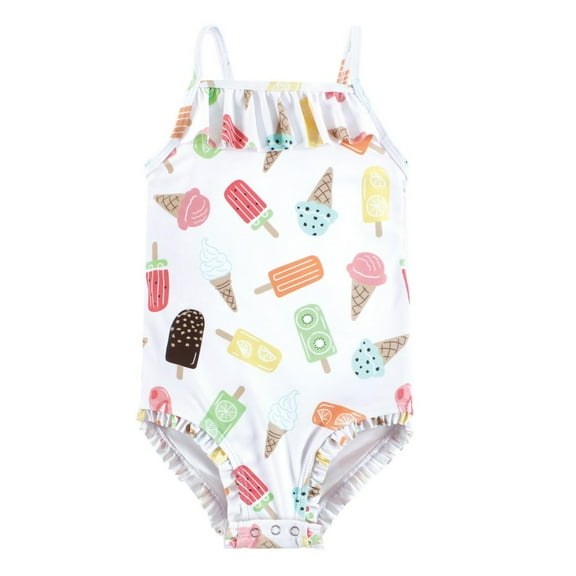 Hudson Baby Girls Baby Swimsuit, Ice Cream Popsicle, 3-6 Months