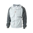 thumbnail image 5 of Curuila Mens Hoodies Color Block Long Sleeve Zipper Pullover With Pocket Fashion Loose Warm Autumn Winter Sweatshirt Gray Size Xl, 5 of 7