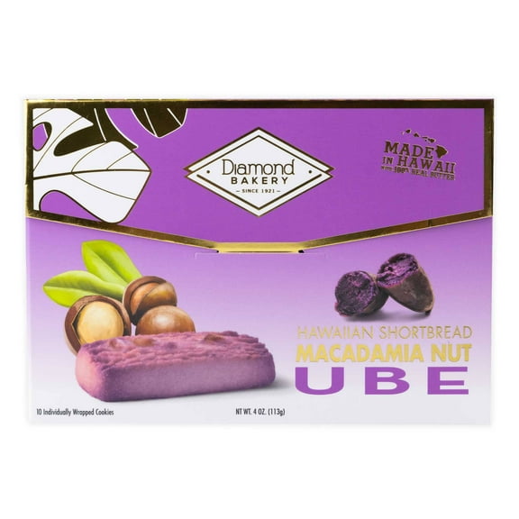 Diamond Bakery Hawaiian Ube Macadamia Shortbread Cookies- 4 oz.