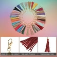 thumbnail image 4 of 10pcs Borlas de Cuero PU, 6" Borla de Llavero con Gancho Giratorio para Hacer Joyería (Rojo Vino), 4 of 6
