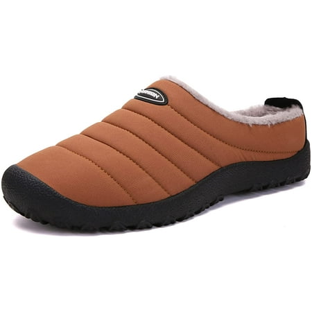 

QWZNDZGR Men s Women s Winter Warm Slippers with Fuzzy Plush Lining Slip on House Shoes with Indoor Outdoor Anti-Skid Rubber Sole