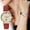 D, variant on Hearth & Gear Classic Women's Watch With Easy To Read Dial And Stylish Retro Strap Women's Retro Small Face Circular Watch Small Watch Women Canvas Band Watch Thick Leather Watch Band Watch Metal Band