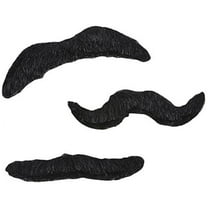 Novelty Black Halloween Adhesive Fake Costume Moustache (3 pieces)