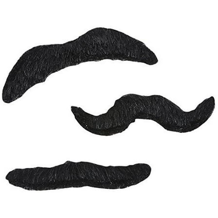 Novelty Black Halloween Adhesive Fake Costume Moustache (3 pieces)