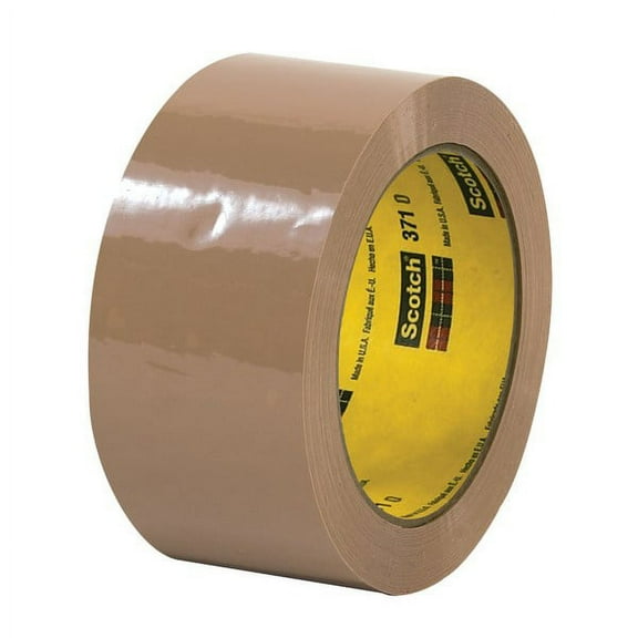 Box Sealing Tape 371, 48 mm W x 50 m L, Tan Pack of 36