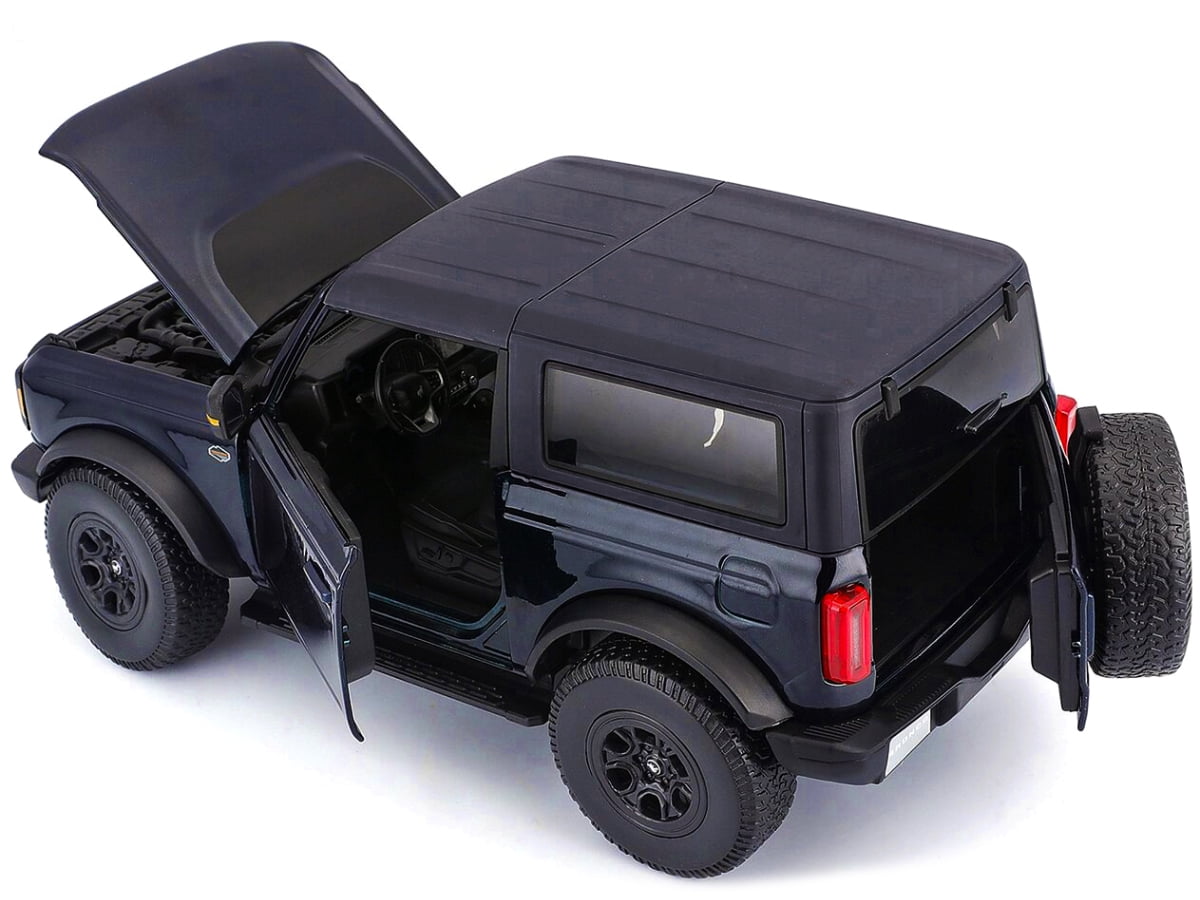 2021 Ford Bronco Wildtrak Dark Blue Metallic with Dark Gray Top "Special Edition" 1/18 Diecast Model Car by Maisto