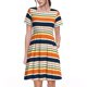 thumbnail image 1 of Disketp Colorful Pastel Stripes para Vestido de Manga Corta para Mujeres, Vestidos de Verano para Mujeres, Casual y Holgado para la Playa, 1 of 6