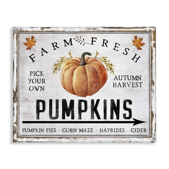 Stupell Industries Cottage Farm Fresh Pumpkin Canvas Art, 20 x 16, by Creatif Belle