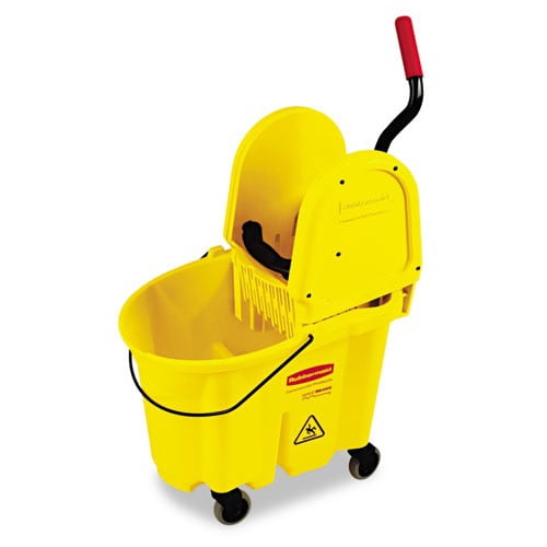 Rubbermaid Commercial Yellow Wavebrake Side Press Mop Bucket & Wringer