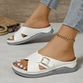 thumbnail image 4 of AXXD Womens Sandals White Wedge Summer Beach Mothers Day, 4 of 6