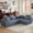 Dark Gray, variant on 106" Modern Minimalist Corduroy Couch Bed, Multifunctional Convertible Sofa Bed with Space-Efficient Design, Convertible Chaise Lounge Indoor with Modular Structure for living room, Green
