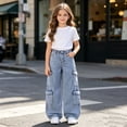 thumbnail image 4 of BOOMNY Boys Baggy Jeans Wide Leg Jeans For Boys Trendy Solid Color Elastic Waist Casual Denim Pants With Pocket, 4 of 9