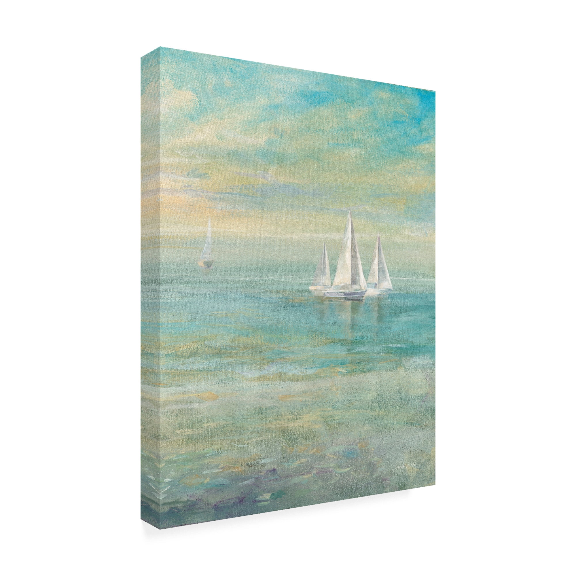 Trademark Fine Art 'Sunrise Sailboats II' Canvas Art by Danhui Nai