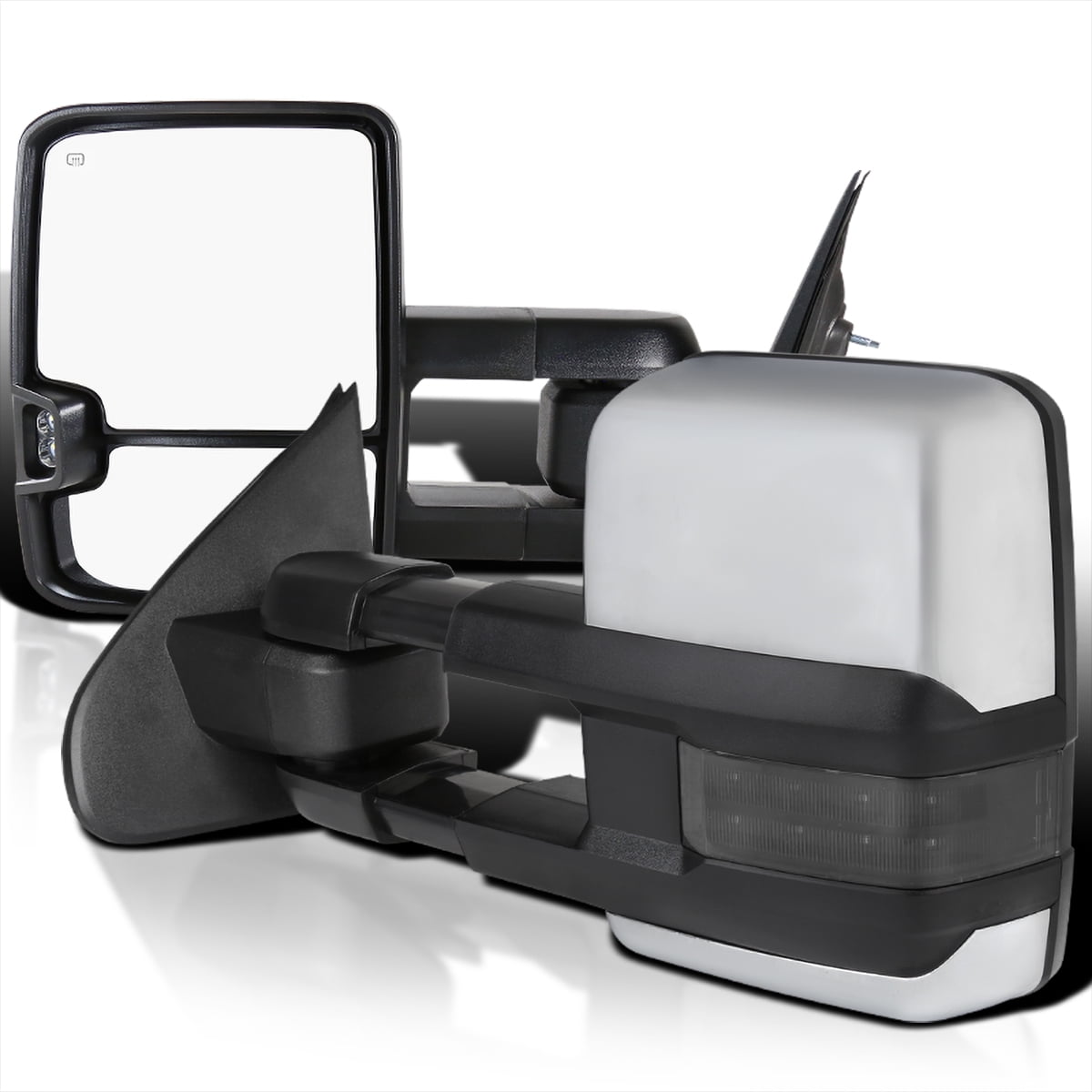 For 99-02 Silverado Sierra Black Towing Mirror Power+Heated+Smoked Signal+Backup