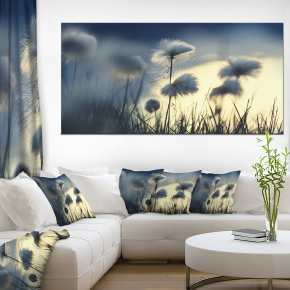Arctic Blooming Cotton Flowers - Large Flower Canvas Wall Art