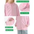 thumbnail image 5 of WIBACKER 3-12 Years Kids Athletic Zip Jackets Boys Girls Hoodie Sun Protection Cooling Shirt, 5 of 9