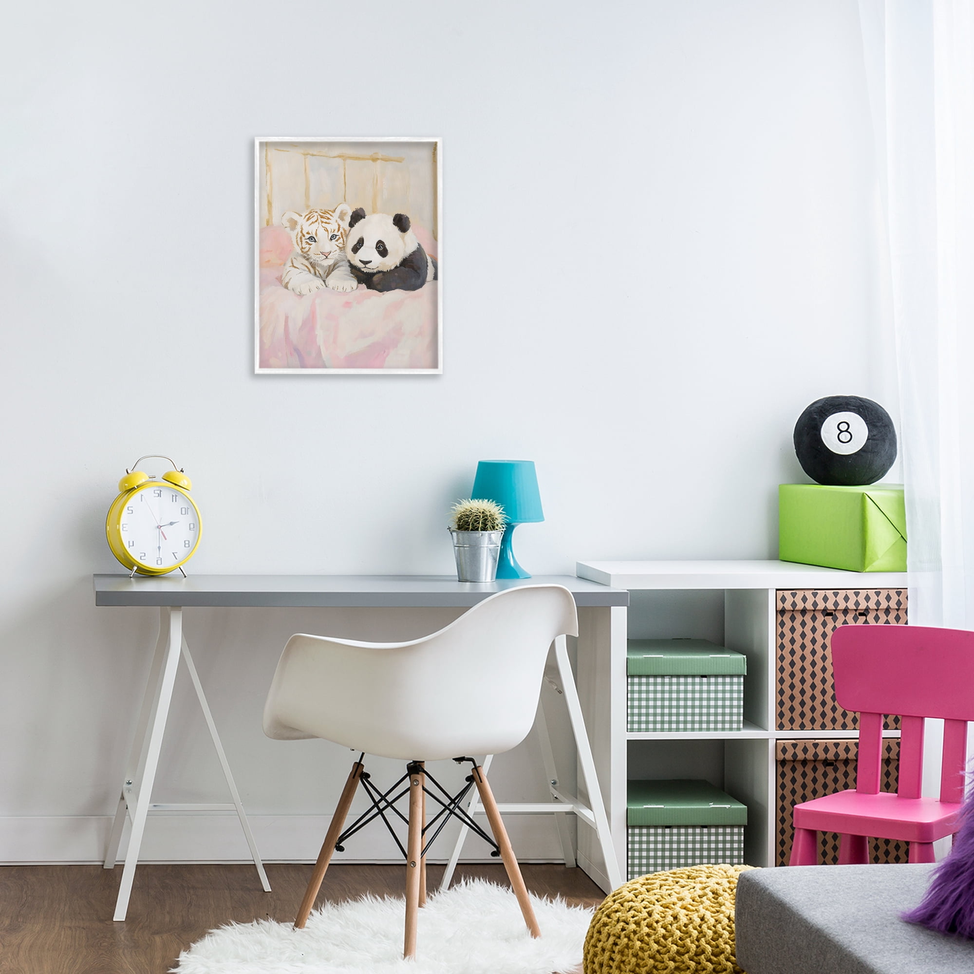 Stupell Industries Baby Panda & Tiger Cuddles White Framed Giclee Art, design by The Prints Vibe