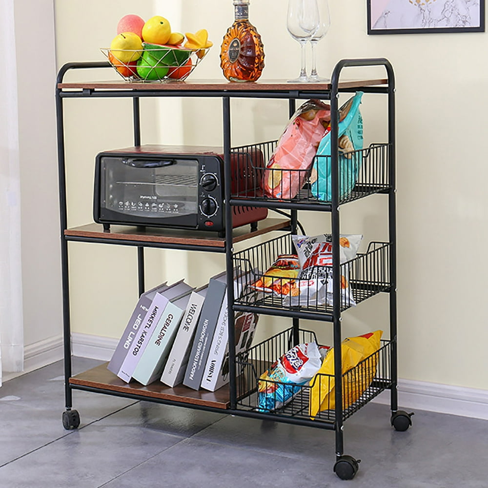 3-Tier Kitchen Microwave Cart Utility Islands Kitchen Baker's Rack