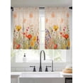 thumbnail image 2 of Colorful Spring Floral Sheer Curtains 54 Inch Length 2 Panels Set for Living Room/Bedroom, Vintage Summer Botanical Semi Curtain Sheers Drapes Rod Pocket Curtains Window Treatment Set 52''x54''x2, 2 of 7