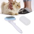 thumbnail image 4 of Self  Pet Brush, Comfortable Grip ABS Button  Time Saving Cat Hair Removal Slicker Comb  For Cats For Pet Store Steel Wire Blue, 4 of 8