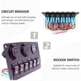 thumbnail image 3 of Luxshiny 6 Button Rocker Panel Circuit Breaker for Boat Dual SUB Charging Port Durable Aluminum Alloy Black, 3 of 7