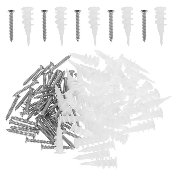 Sturdy Wall Anchors and Screws Kit with Expansion Plugs for Drywall 50 Sets Stainless